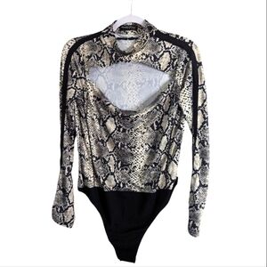 NEW...Maniere De Voir Snake Print Body Suit...Size 14